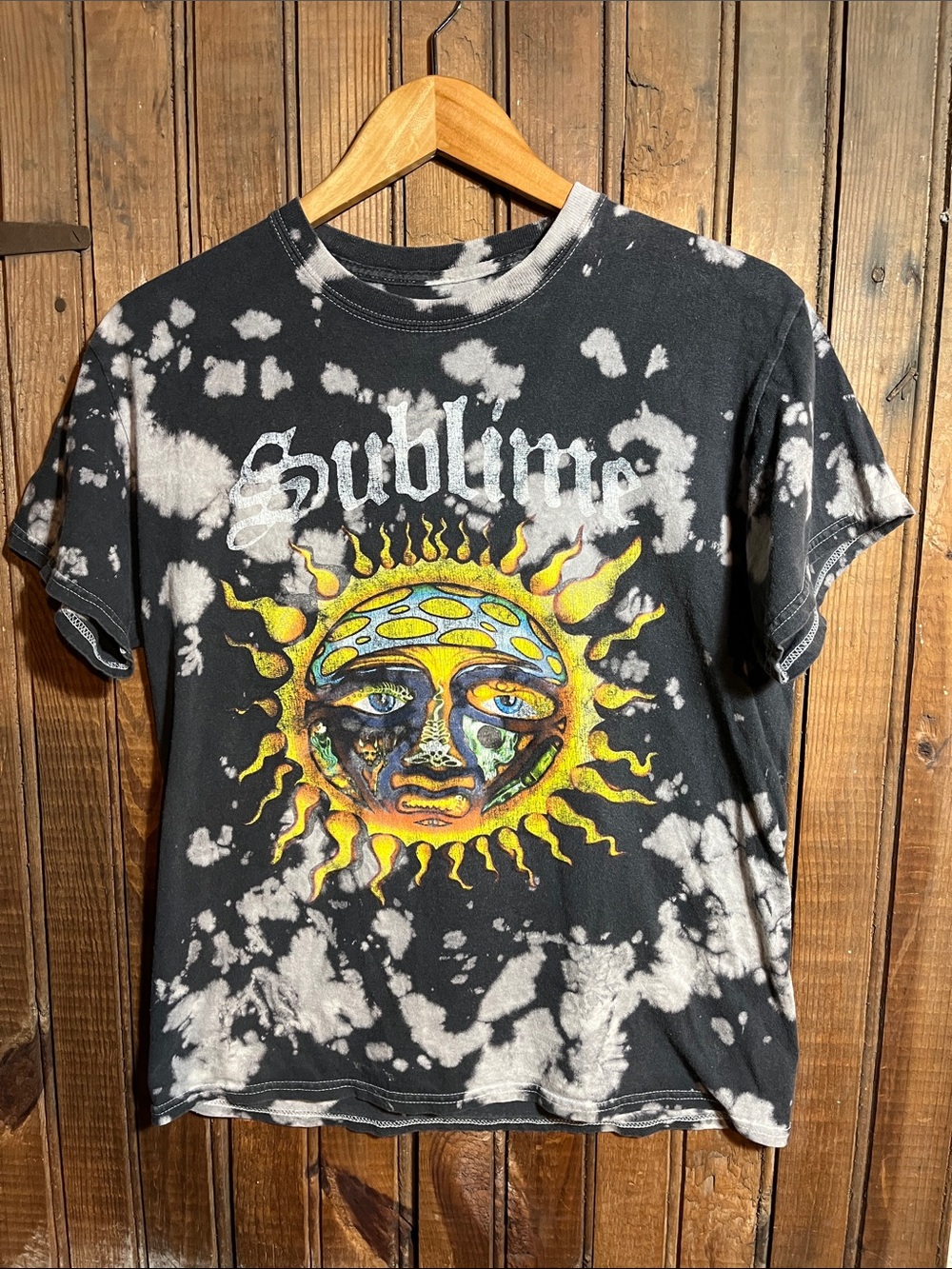Sublime Tie-Dye Sun Graphic Tee - Black & Yellow